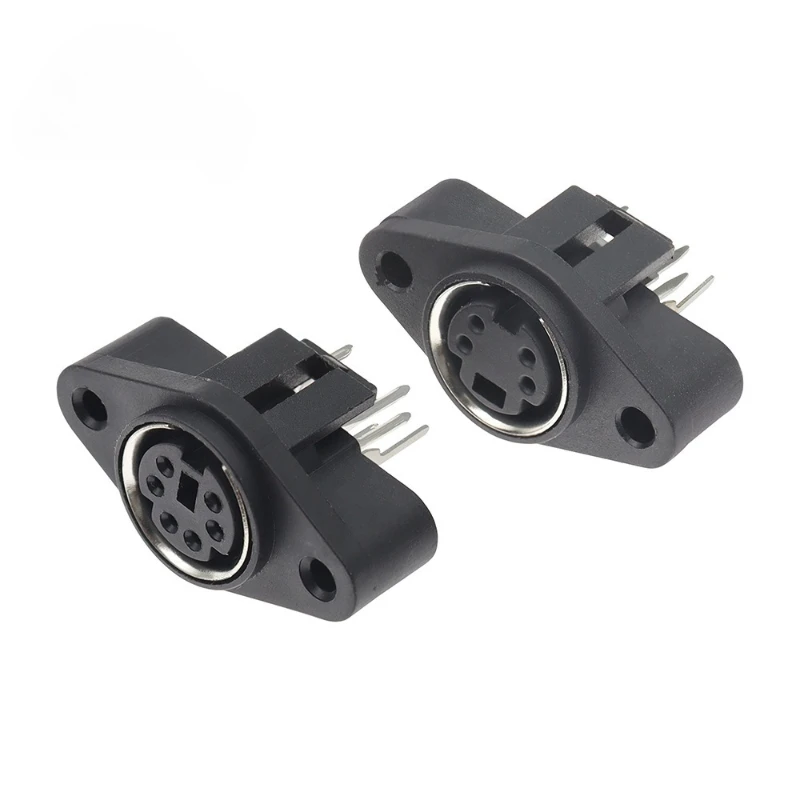 MDC/S Terminal MINI Mini PS2 Socket DIN Block 4/6P Core Female Block with Double Ear Screw Hole