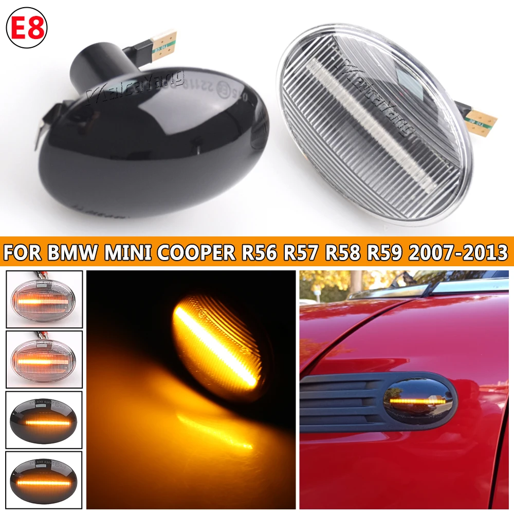 

2 шт. динамический боковой повторитель габара для BMW MINI Cooper R55 R56 R57 R58 R59 2007-2013 светодиодный индикатор указателя поворота
