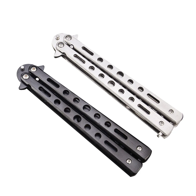 Portable Folding Butterfly Knife Trainer Stainless Steel Pocket Practice Knife Training Tool Practice Outdoor Camping Supplies