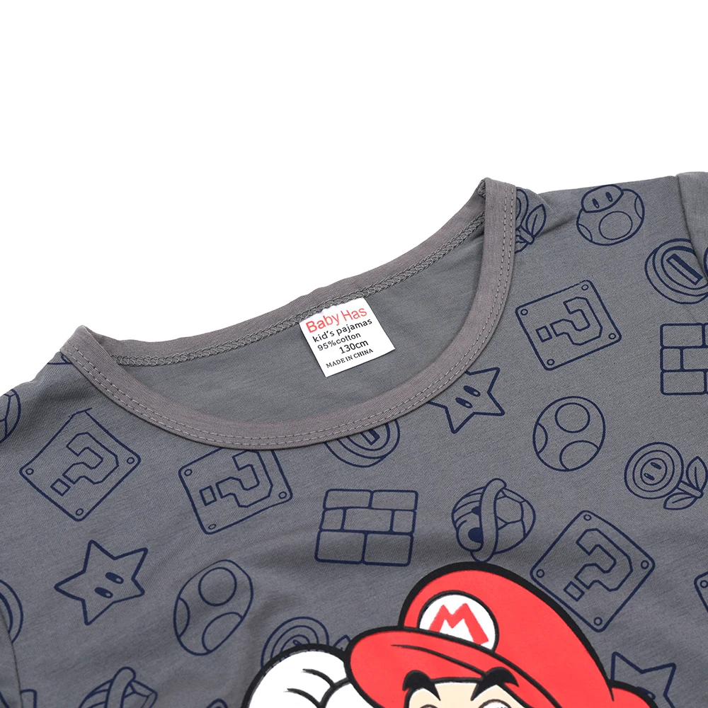 Conjunto de camiseta y pantalones cortos de Super Mario Pijamas Luigi, conjunto de camiseta informal caprichosa de verano para niños