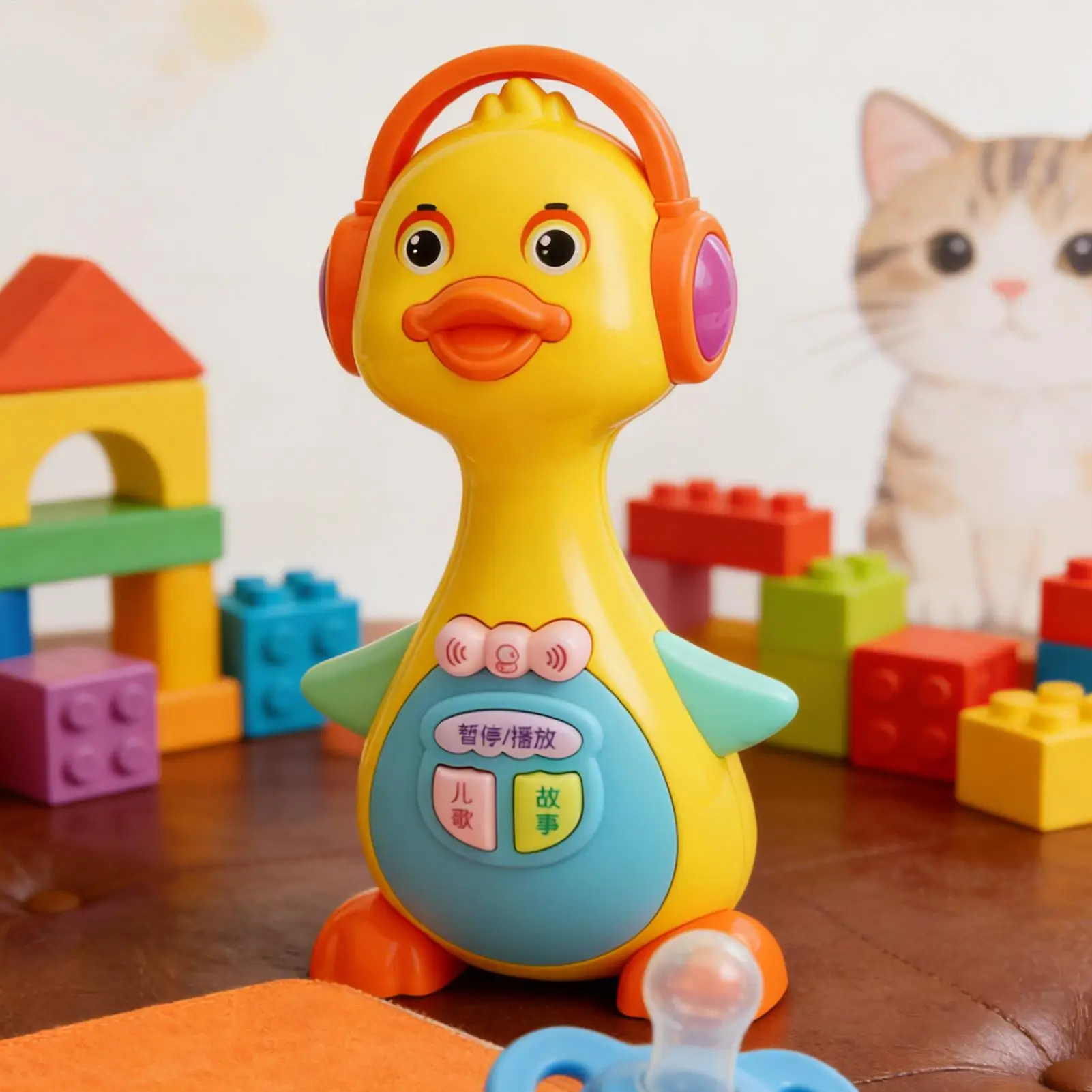 

Electric Music Light Dancing Duck with Cute Blinking and Shaking Head Educational Electronic Pet for Children's Birthday Gift