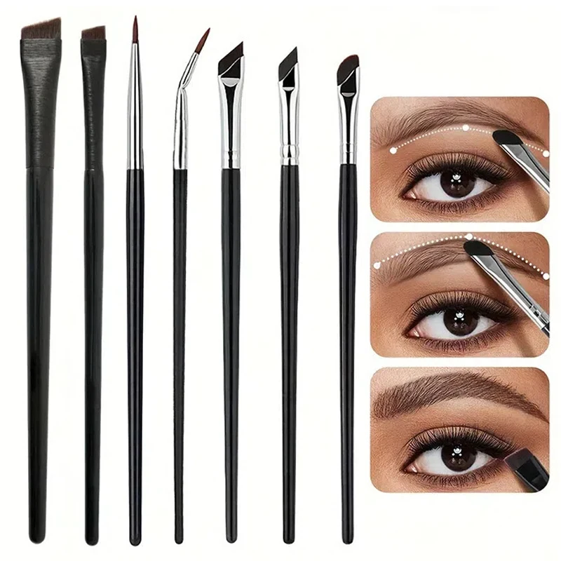 Juego de brochas de maquillaje de ojos, 3/5/7/8 Uds., delineador de ojos en ángulo ultrafino, sombra de ojos, detalle de cejas, Kits de herramientas de maquillaje