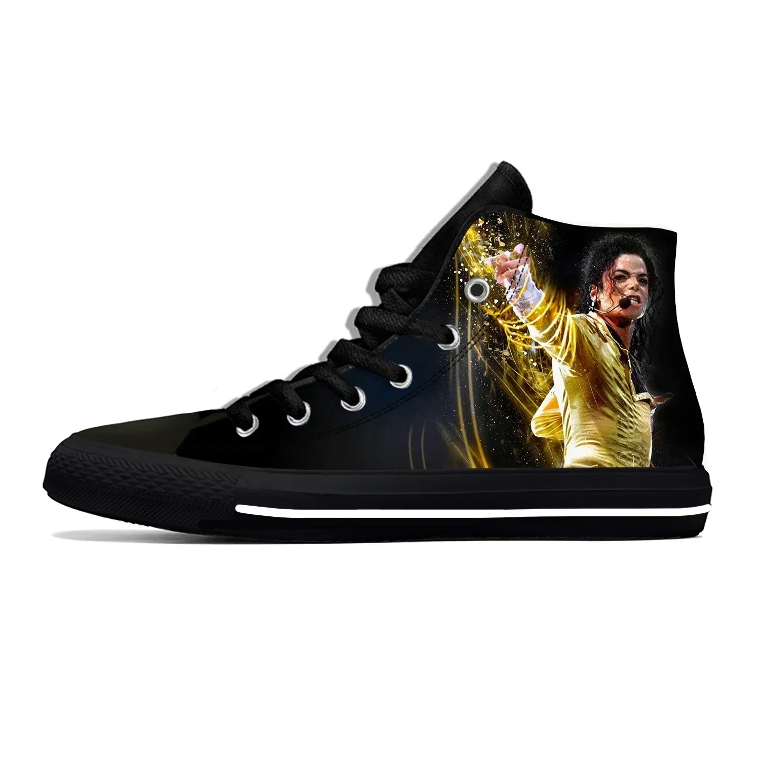 King of Pop Michael Jackson Rock Music Fashion Casual Cloth Shoes High Top Lightweight Breathable 3D Print Men Women Sneakers