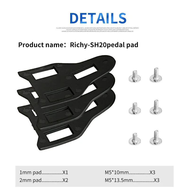 Rrskit SM-SH20 Cleat Spacer SH20 Pedal Clamp Spacers And Bolt Set SM SH20 Cleats Spacer For SHIMANO Road Cycling Shoe