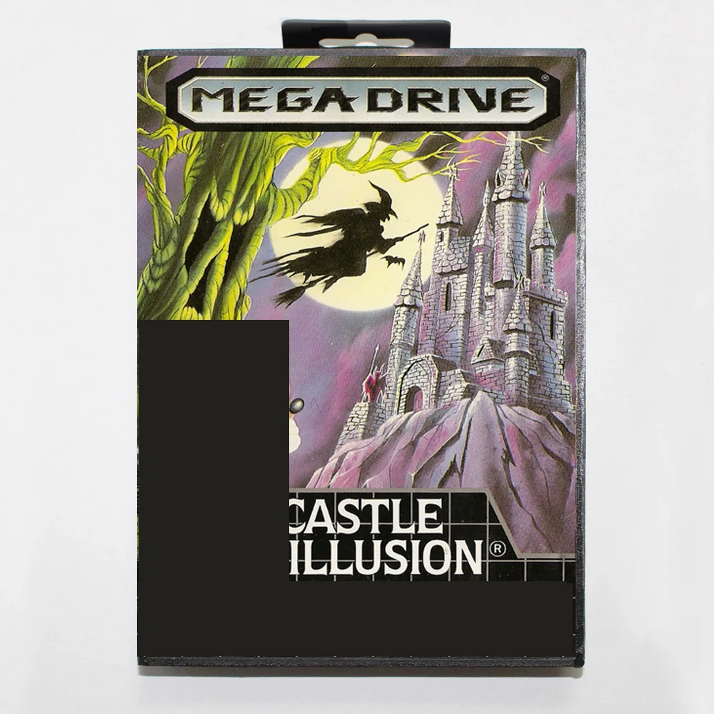 Nova chegada castelo de ilusão md cartão de jogo 16 bits br capa para sega megadrive genesis cartucho console de videogame