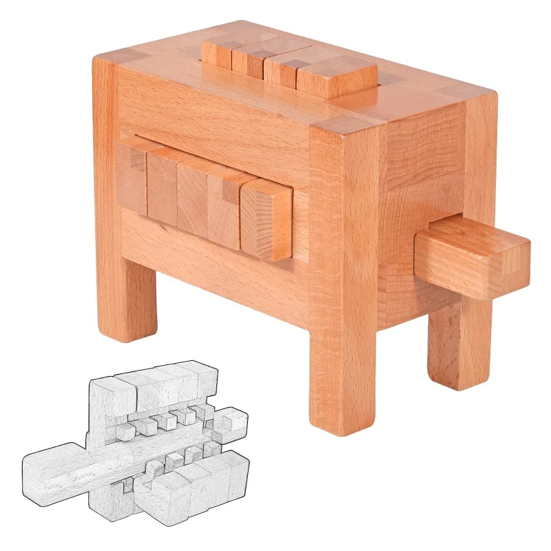 Wooden 3D Puzzles Nine Link Unlock Brain Educational Games Child Educational Toy Unlock Puzzle Toys Children Birthday Gifts