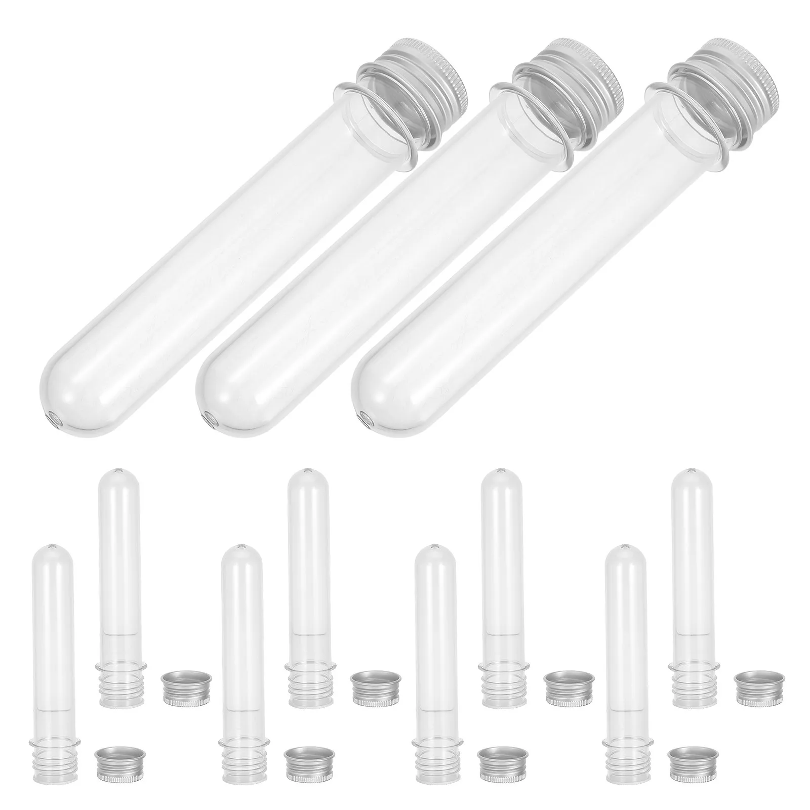 

30Pcs Plastic Test Tube Bottles with Caps 45Ml High Clarity Cylindrical Lab Containers for Propagation Vase Sample Storage Candy