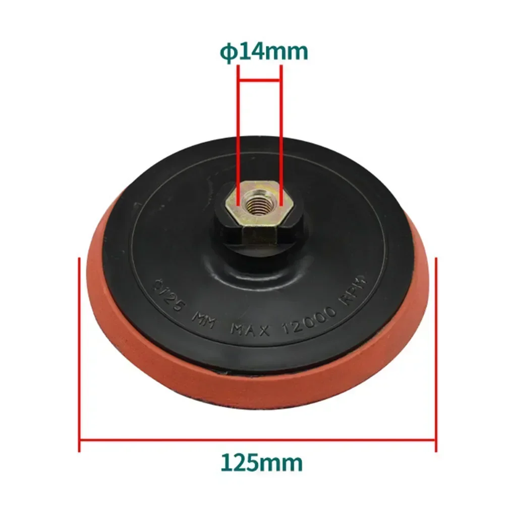 Imagem -05 - Polegadas 115 125 mm Almofada de Apoio Auto-adesivo Gancho e Laço Placa Discos Abrasivos para Lixadeira Ângulo Moedor Ferramenta Elétrica 1pc 4.5