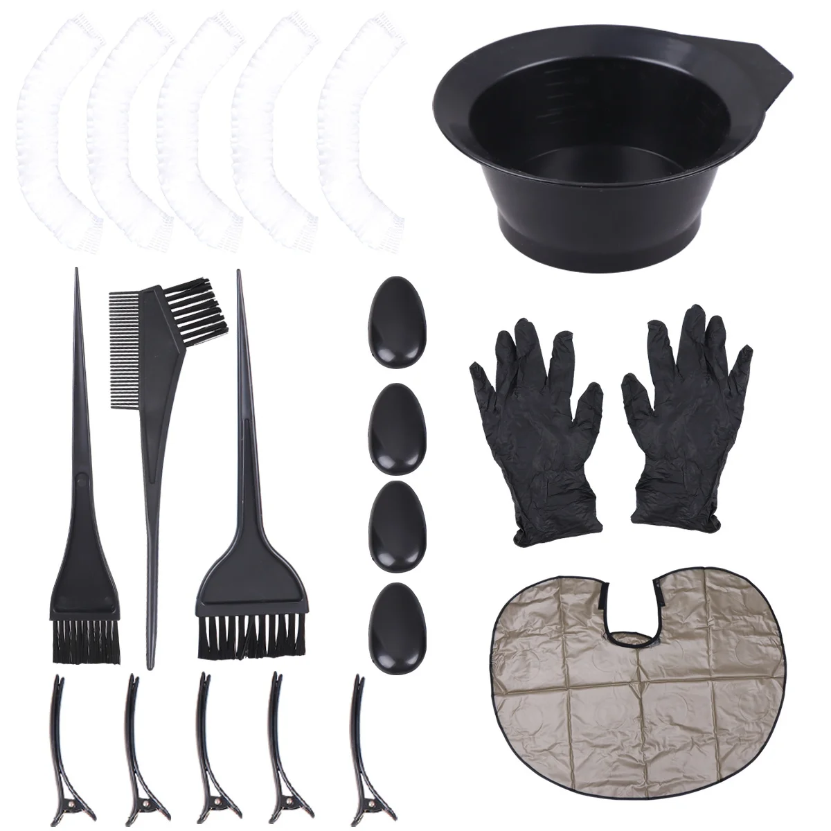 

1Set Hair Dye Tools Kit Essential Hairdressing Accessories Professional Salon DIY Hair Coloring Bowl Gloves Cap Set