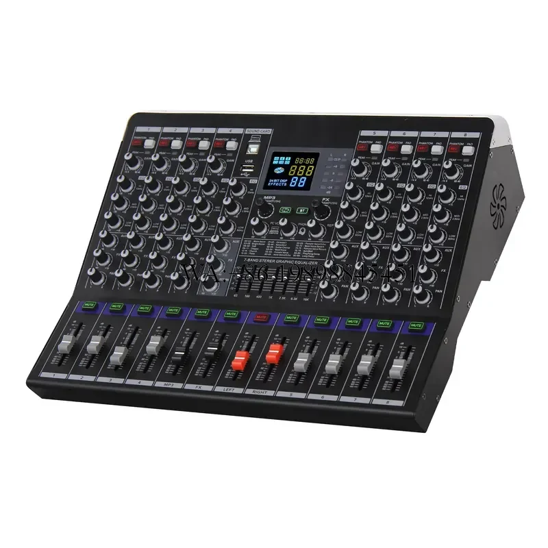 WMWMNU Professional Audio Mixer 8-channel 99DSP Effects Dj Controller/audio Console Mixer USB/BT/MP3 Sound Card Audio Mixer