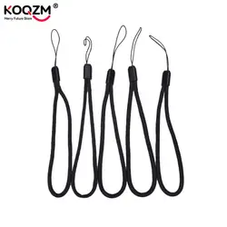 5pcs Nylon Hand Wrist Strap Lanyard For Camera Cell Phone For IPod USB Mp3 Mp4 Camera String Strap Black