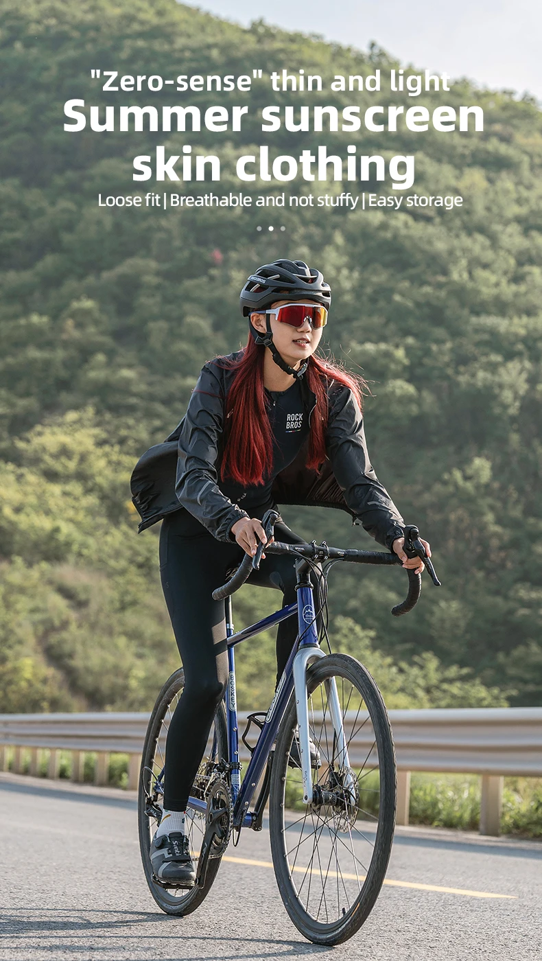 ROCKBROS Fahrradjacke, ultraleichte, atmungsaktive Nylon-Sonnenschutz-Sportbekleidung, schweißabsorbierende Oberbekleidung für Männer und Frauen, lässig. – Detail 1