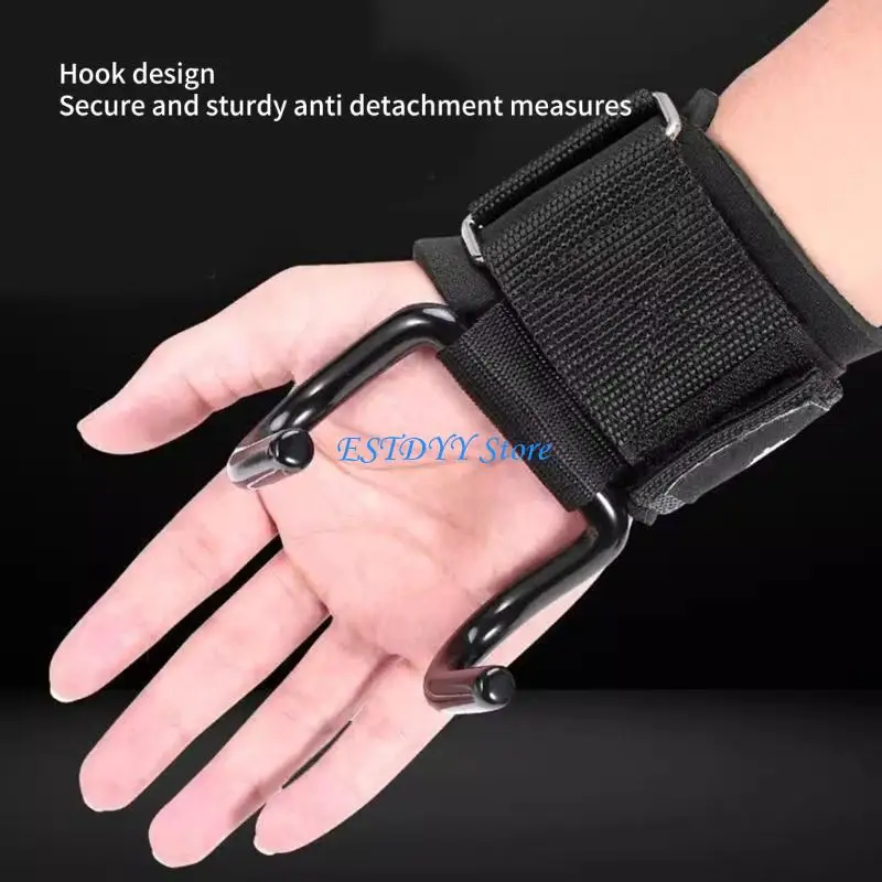 G6DE Pull Up Assist Hook With Comfortable Wrist Support Multifunctional Fitness Hook Straps for Homes Gym Training