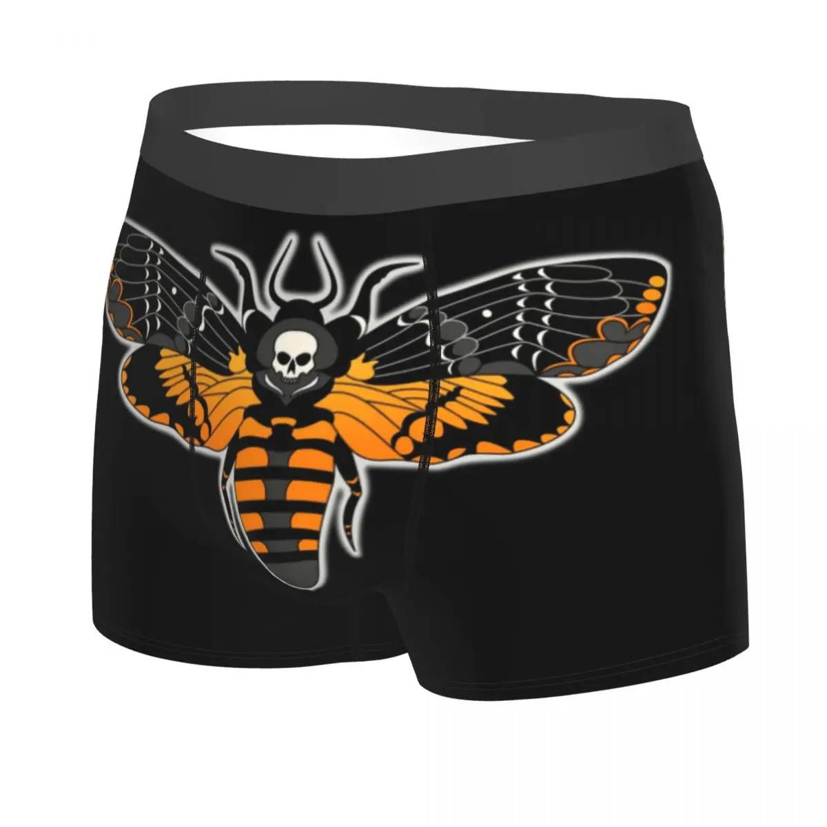 Male Sexy Deaths Head Moth Underwear Silence of the Lambs Gothic Witch Boxer Briefs Breathbale Shorts Panties Underpants