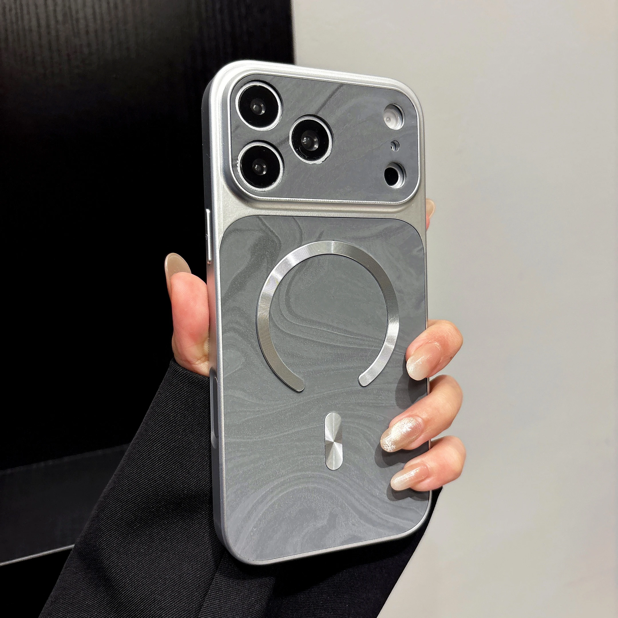 Fashion Velvet Matte Ripple Texture For Magsafe Phone Case F