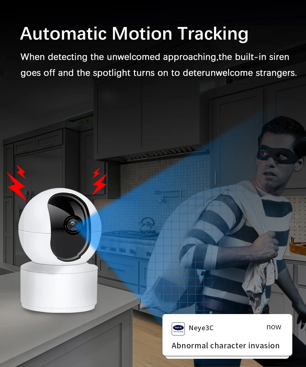 4K 8MP WiFi Security Camera Indoor 5X Zoom Baby Monitor Night Vision 360 ° Camera AI Motion Detection Smart Home Security