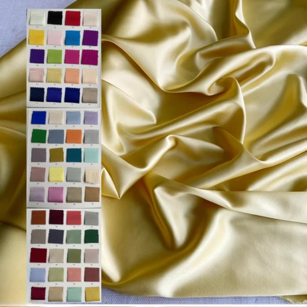 

Elastic Satin Mulberry Silk Fabric for Solid Color Soft Cheongsam Shirt Clothing Diy Sewing Fabrics By The Yard Cloth Material