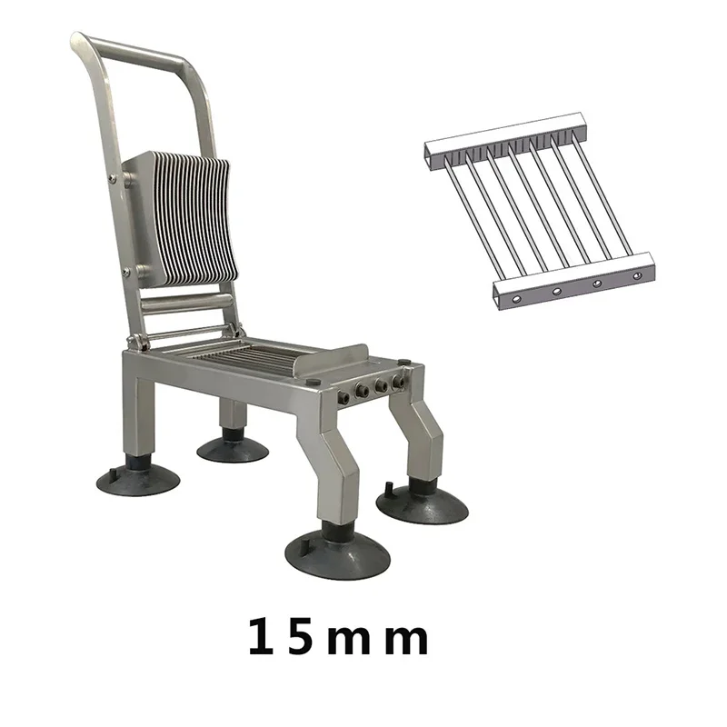 เครื่องตัดผักมัลติฟังก์ชั่นเชิงพาณิชย์ 5 มม./10 มม./15 มม. เครื่องตัดผักและผลไม้สแตนเลสด้วยตนเอง