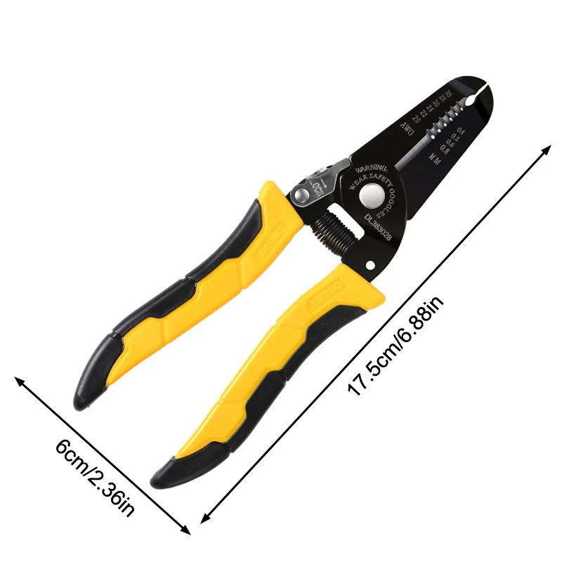 7-Zoll-Multifunktions-Elektriker-Abisolierzange, Crimpwerkzeug, geeignet zum Abziehen von Netzwerkkabeln, 0,6–2,6 mm Abisolierzange
