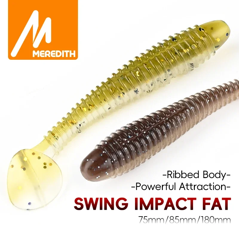 Image of MEREITH Swing Impact FAT Angelköder 75mm 85mm 180mm Paddle Tail Köder Wobbler Weichköder für Barsch Silikonköder