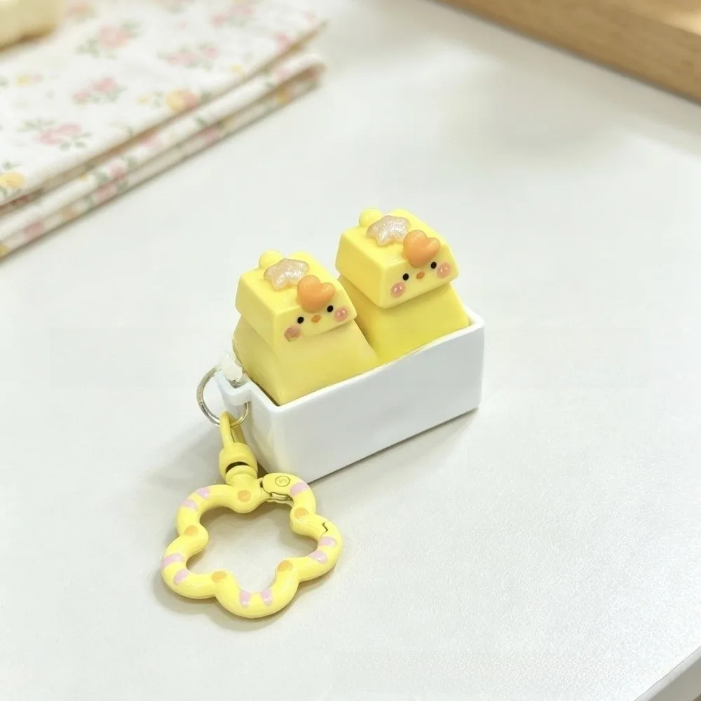 Relaxing Finger Button Anti-stress Pendant Aninal Keycap Cheese Stress Relief Clicker Pass The Time Fidget Keychain Bag Charms