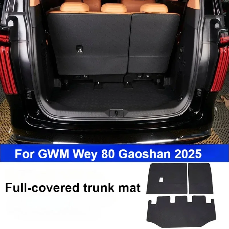 For GWM Wey 80 Gaoshan 2025 2026 Car Rear Trunk Mat Three-Row Seat Back Leather Pad Dust-proof Cargo Liner Boot Protective Mats
