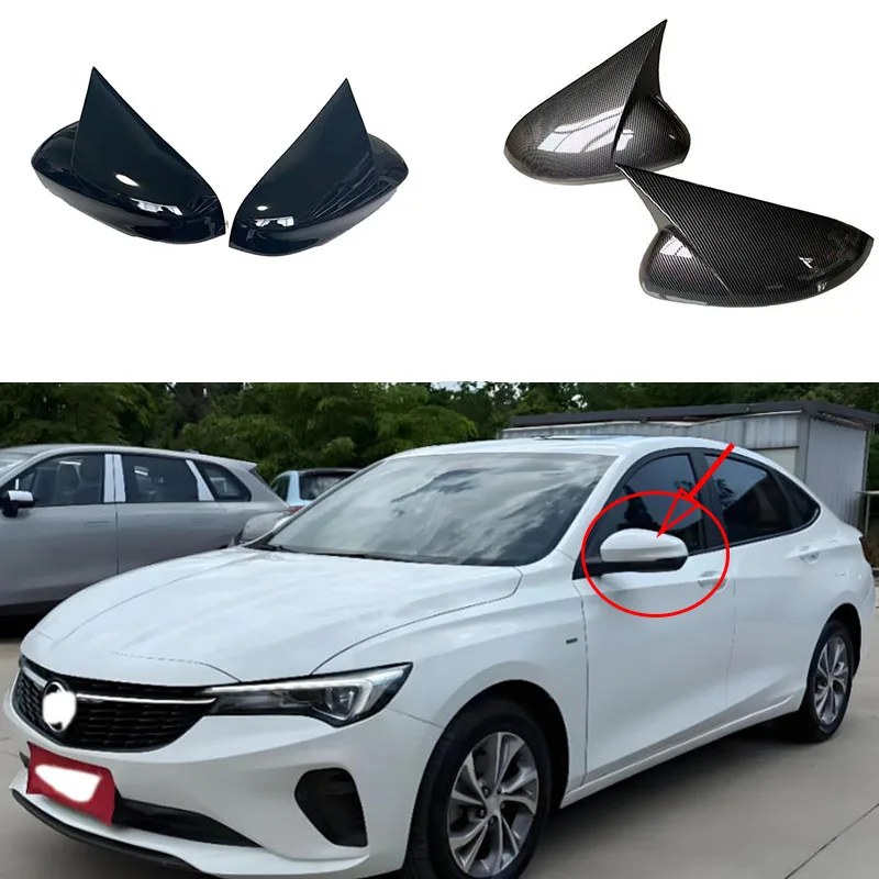 

For Buick Verano Progs 2022-2023 Car Rearview Side Mirror Cover Wing Cap Exterior Door Sticker Case Trim Carbon