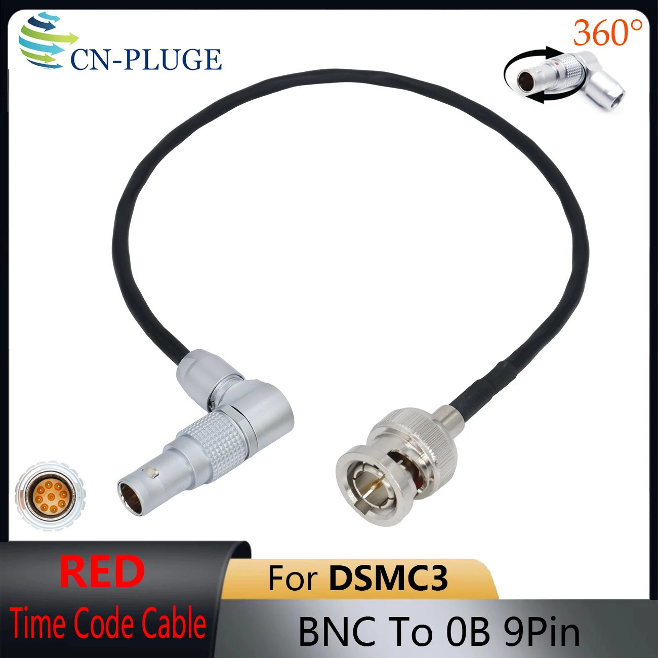 Red Komodo Timecode Cable BNC Male to EXT 9 Pin Male Time Code Cable for Sound Devices ZAXCOM