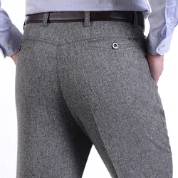 MRstuff-Pantalon Fjadt pour hommes d'âge moyen, pantalon mince décontracté, taille haute droite, surintendant, pantalon ser, marque pour hommes, 2024