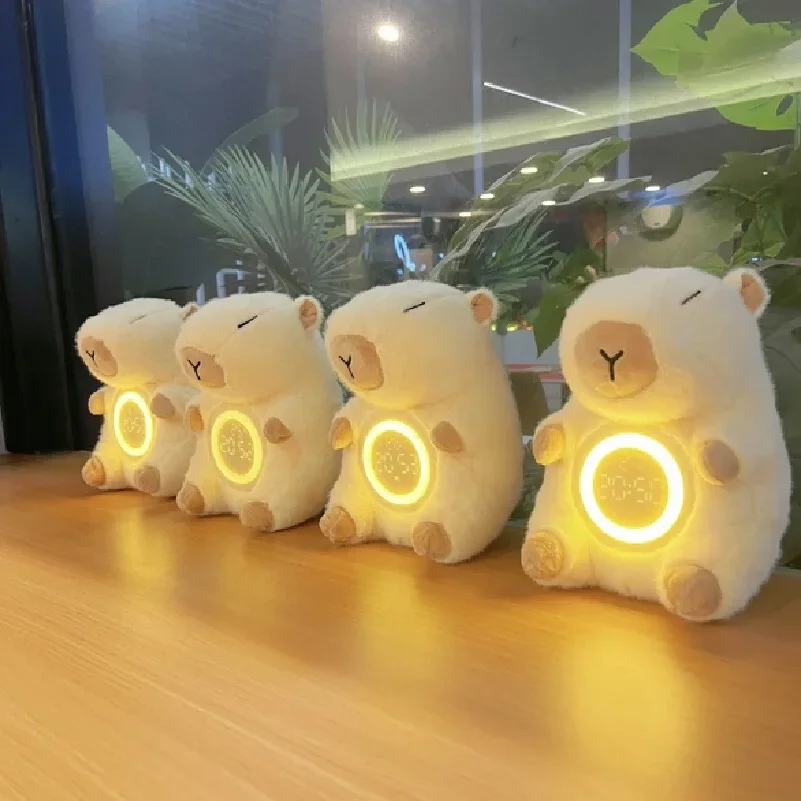 Usb Charging Alarm Clock Capibala Plush Alarm Clock Bedroom Bedside Atmosphere Night Light Alarm Clock Creative Doll Alarm Clock