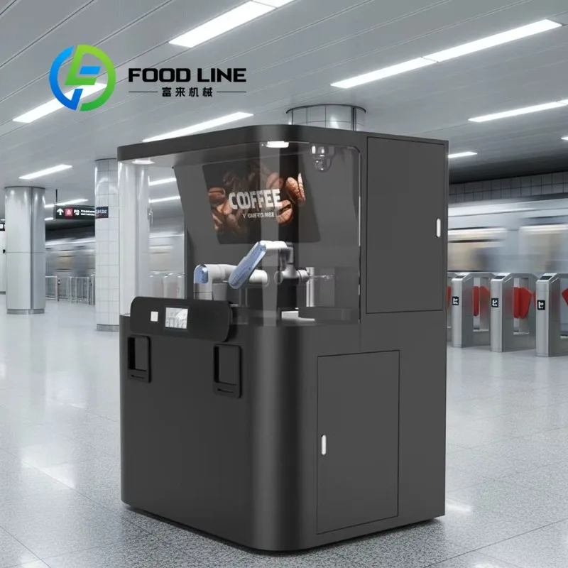 AI Intelligent Robot Barista Commercial Coffee Vending Machine With Fresh Milk Smart Espresso Maker Cloud-Based Management
