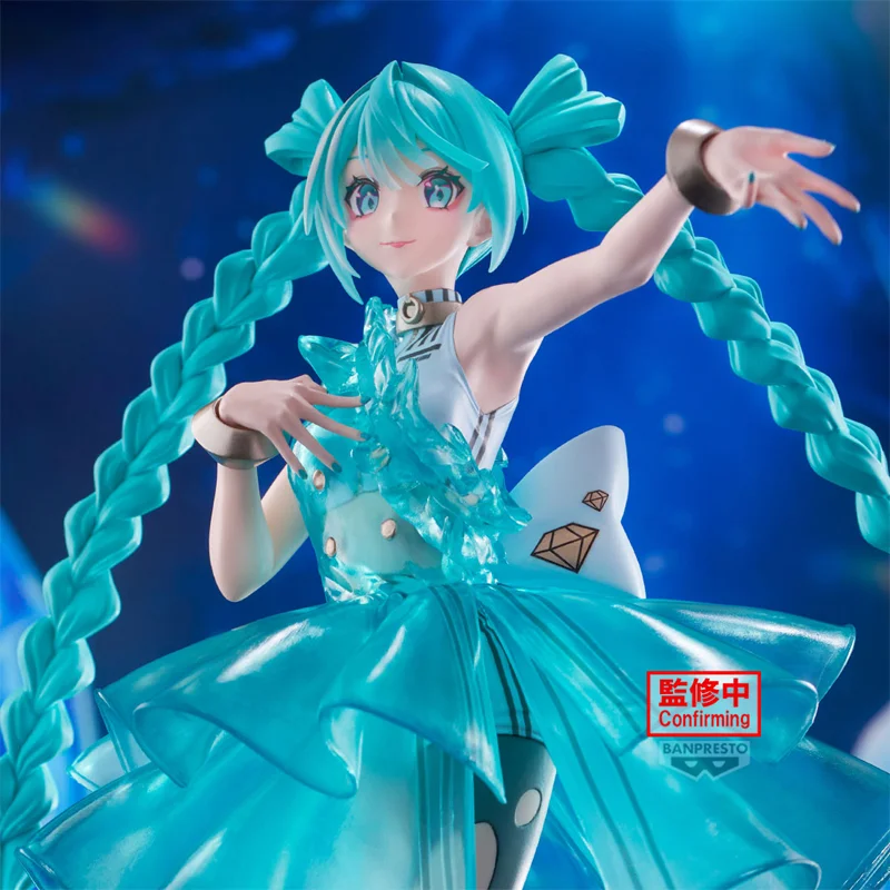 Bandai Banpresto Hatsune Miku Banpresto Evolve Clearluxe-Emeraldgem Asli Figur Anime Model Koleksi Mainan Figurine