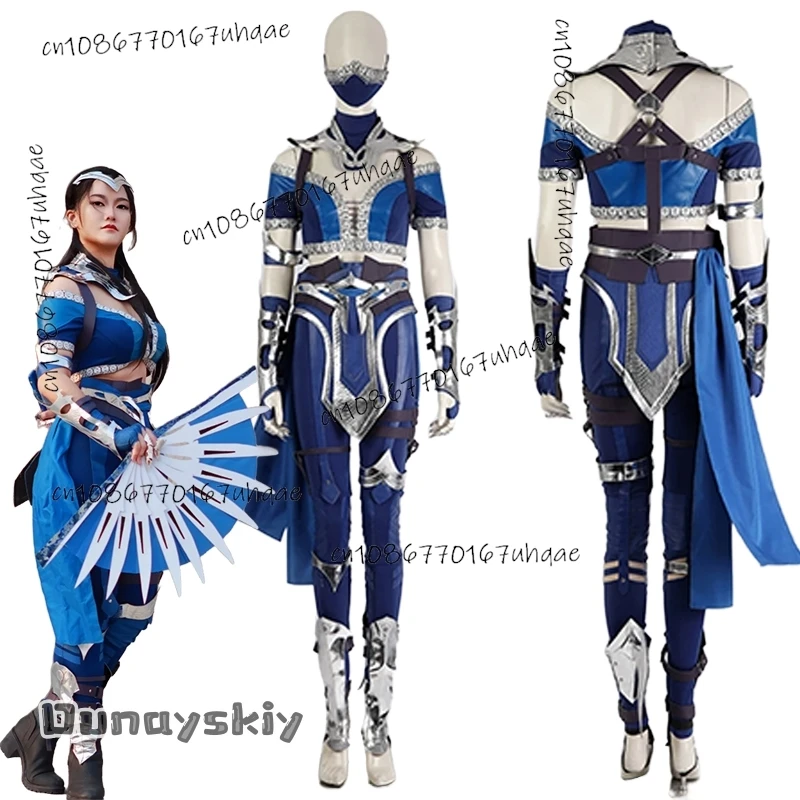 Kitana Cosplay Mortal Costume Costume Sexy Women Crop Top Pants Full Set 2024 Halloween Warrior Ninja Uniform Suit