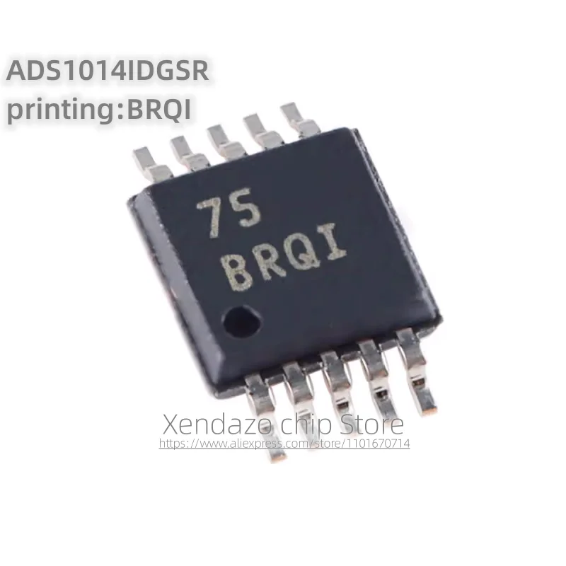 2pcs/lot ADS1014IDGSR printing BRQI VSSOP-10 package Original genuine 12 bit analog-to-digital converter (DAC) chip