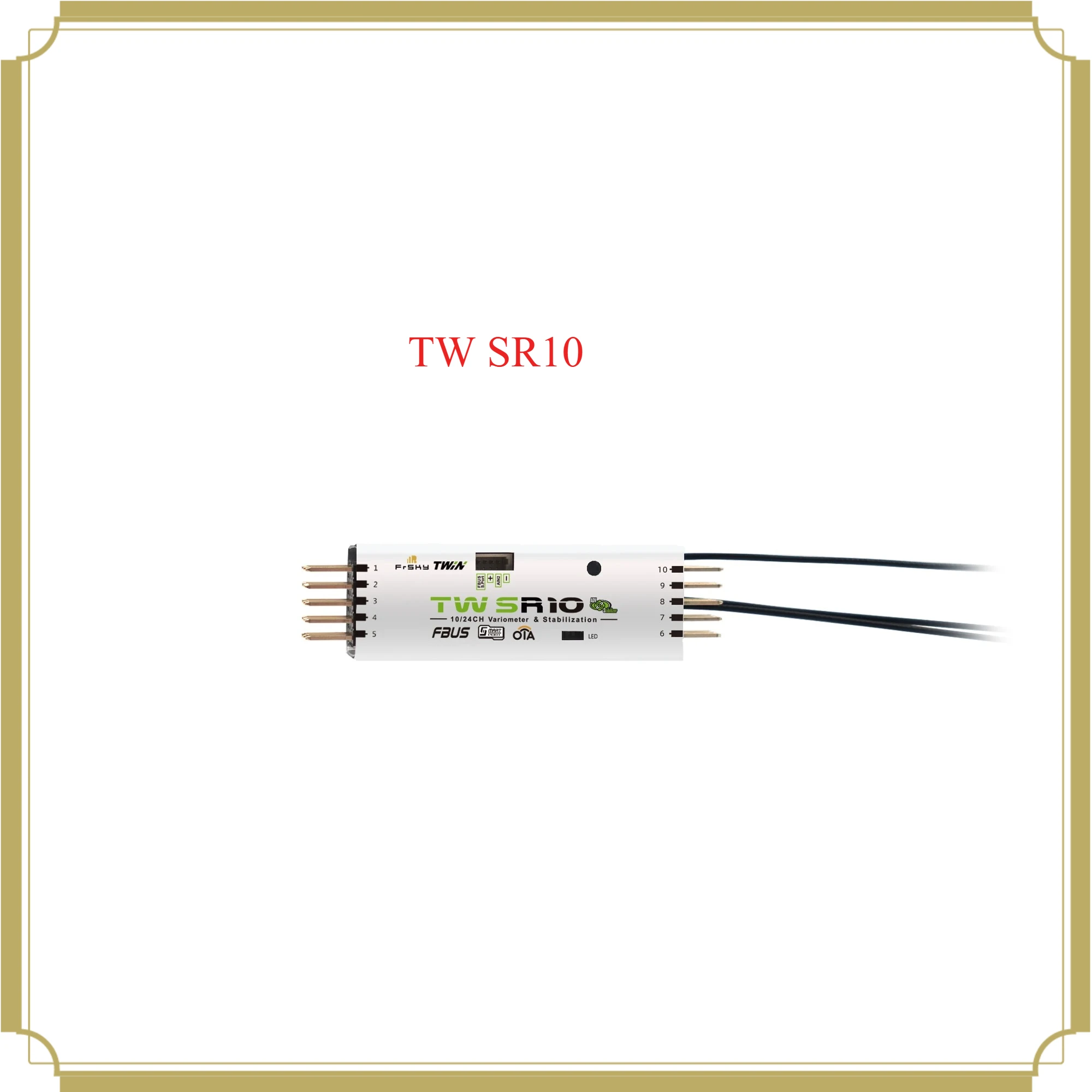 FrSky TW SR10 Receiver——Simultaneous Working Dual 2.4G TW Mode, offers an ADV Stabilizer function