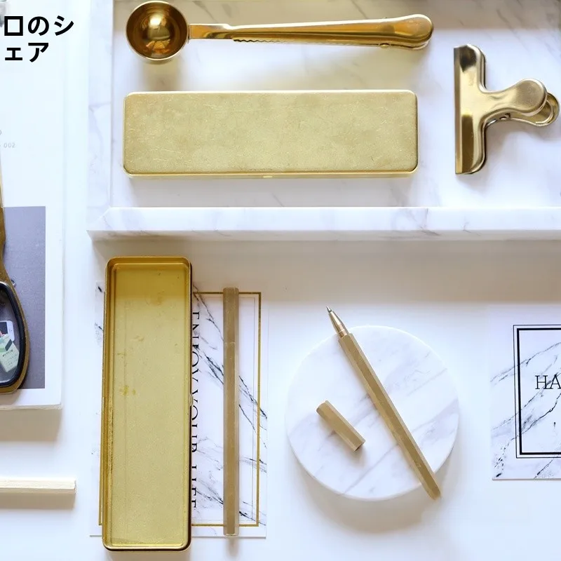 

Портативная скандинавская латунная ручка, ручка из чистой меди для нейтральной воды, ретро-коробка для ручек из меди, коробка для хранения канцелярских принадлежностей, быстросохнущие сменные чернила.