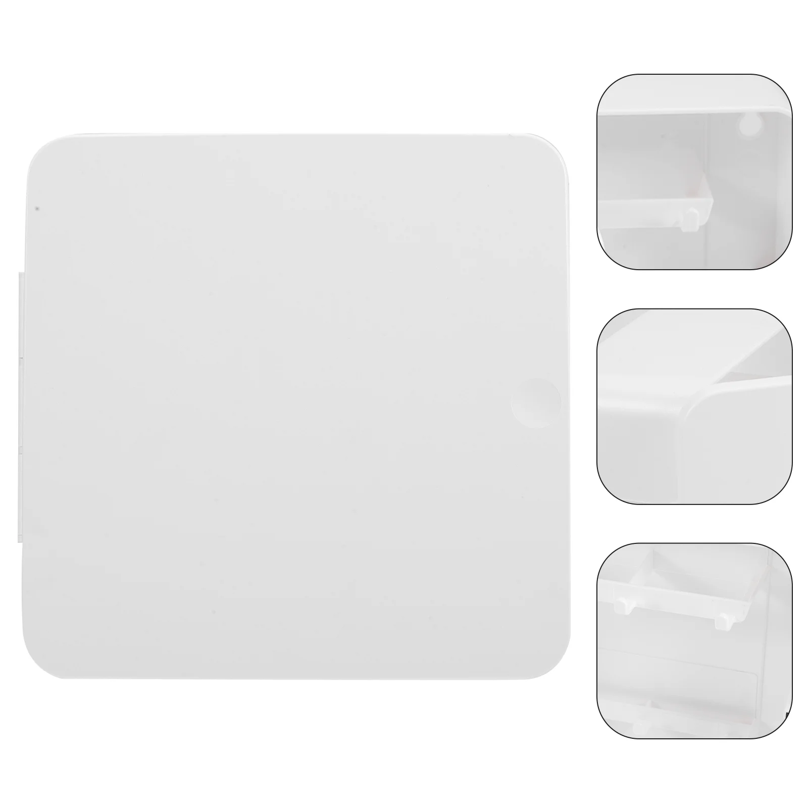 Hook Storage Shelves Key Box Home Organizer Magnetic Hanger Wall-mounted White Office