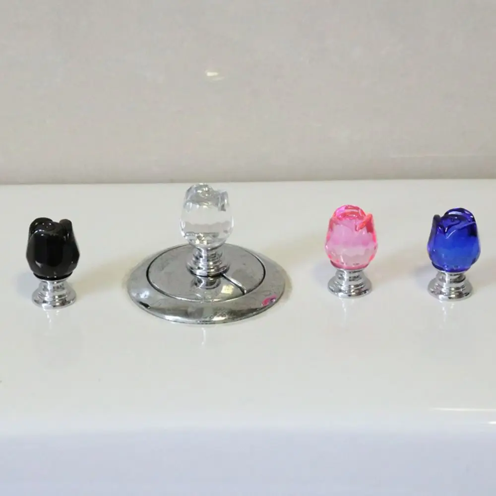 Creative Crystal Rose Flower Toilet Tank Button Universal Labor-saving Toilet Flush Button Cabinet Drawer Knob Toilet