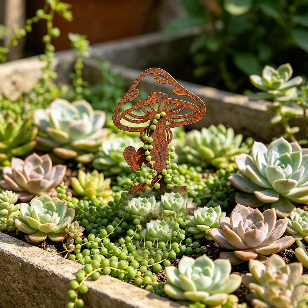 1Pc Iron Art Garden Decoration, Fun Mushroom Garden Sign, Yard Decoration, Vintage Garden Decor, Cute Mushroom Sign, Unique Outdoor Plant Ornament