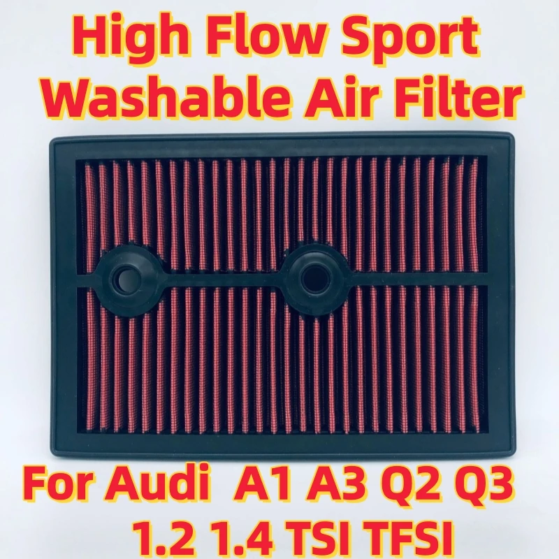

Для Audi A1 8X1 8XA Q2 GAB Q3 8UB F3B F3N A3 8V1 8P7 1.2L 1.4L TSI TFSI Высокопроизводительный спортивный моющийся воздушный фильтр 33-3004 OE:04E129620