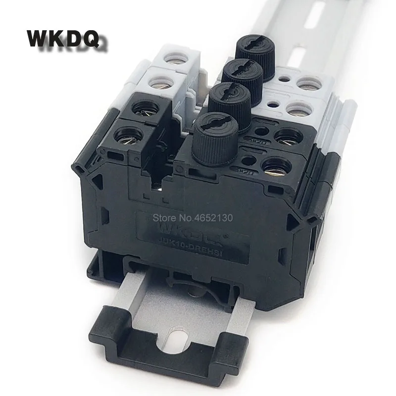 1Pc UK10-DREHSI Fuse Modular LED Terminals UK With Screw Cap Din Rail Terminal Block UK10-DREHSILED Wire Electrical Connector