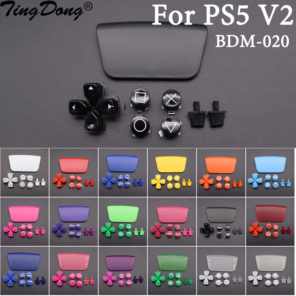 For PS5 BDM-020 V2 2.0 Controller Button Cross ABXY D Pad Driection Key Kit & Touchpad & option and Share Buttons