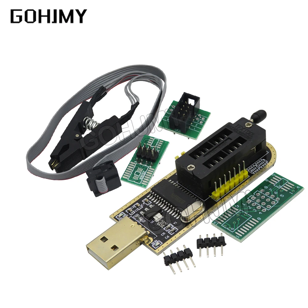 CH341A 24 25 Series EEPROM Flash BIOS USB Programmer Module + SOIC8 SOP8 Test Clip For EEPROM 93CXX / 25CXX / 24CXX T809F TL866A