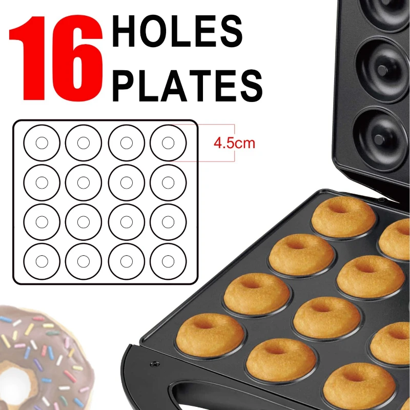 Donut Maker 1PC Cake Maker 16 Holes Round Cake Home Breakfast Maker Kids Homemade Snacks Cooking Appliances