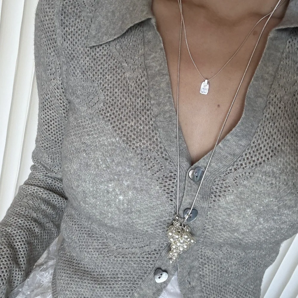 العصرية مجوهرات العنب العنقودية قلادة فضية خمر العنب قلادة قلادة الإبداعية موضة اللؤلؤ العنب سترة سلسلة الصيف