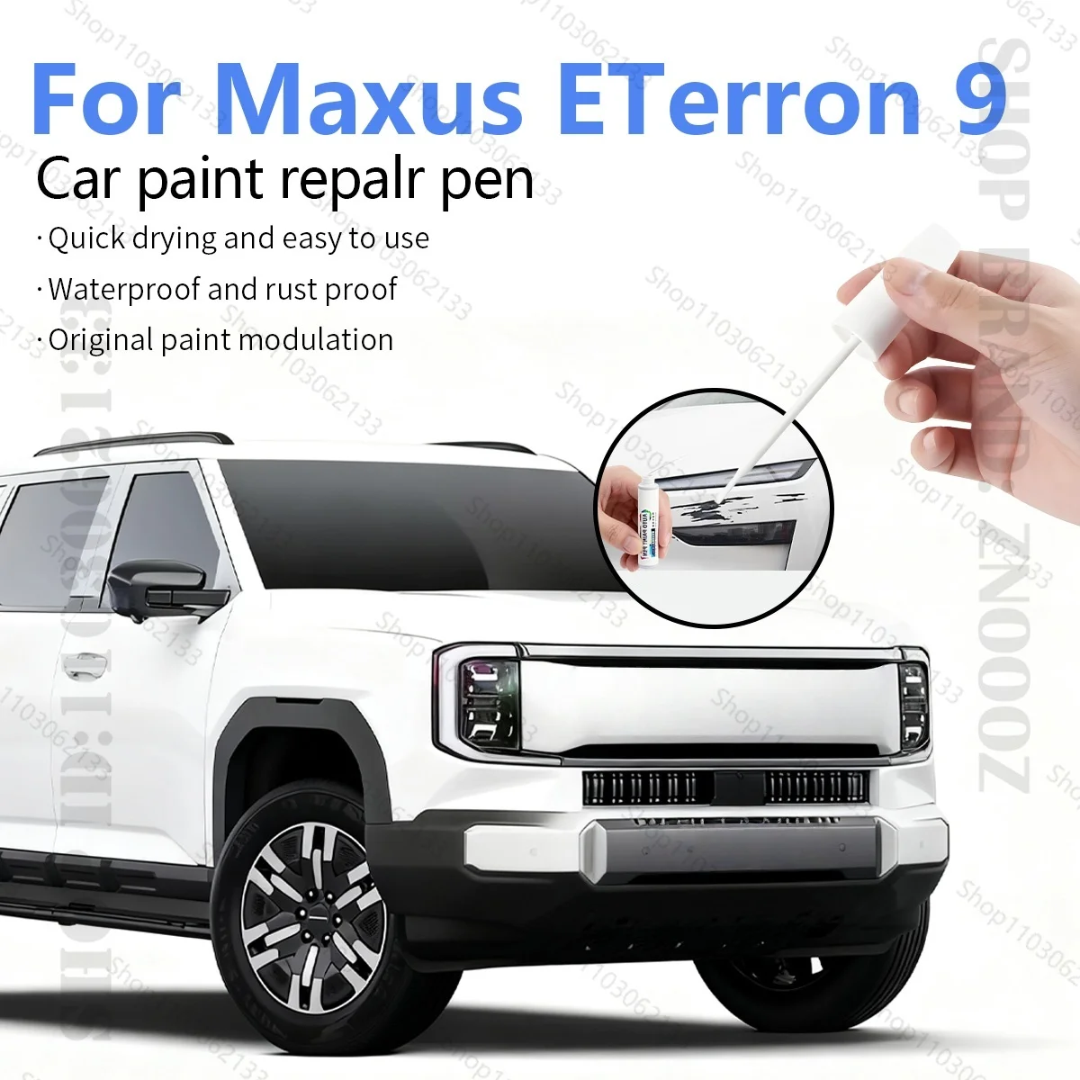 

Ручка для ремонта краски, средство для удаления царапин, автоаксессуары «сделай сам», для SAIC Maxus ETerron 9, черный, белый, зеленый, желтый, бетон, серый