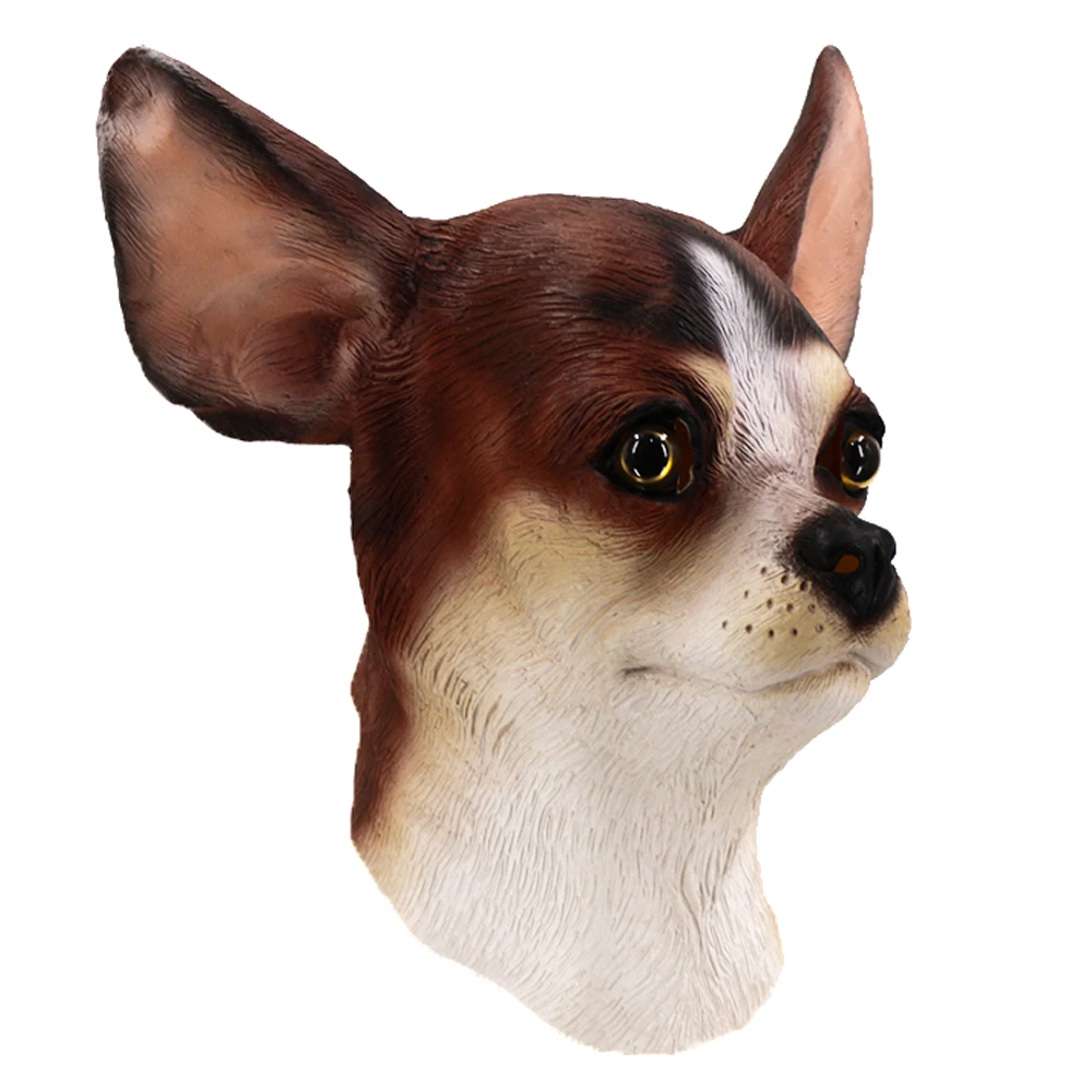 Latex Animal Realistic Chihuahua Dog Halloween Cosplay Fancy Dress Carnival Masks