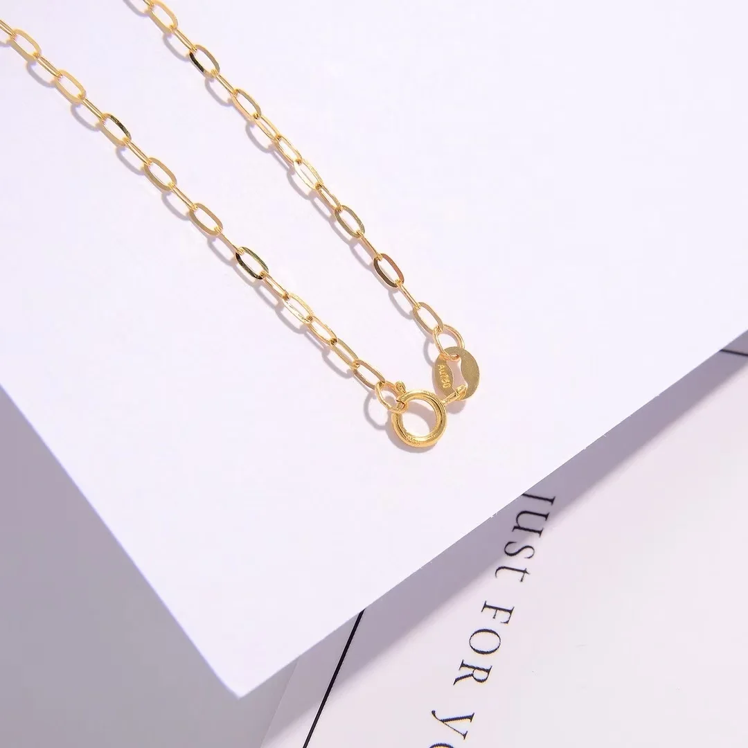 18k Gold Dense Card Chain, 18k Gold Chain, AU750, 18k Gold Chain, Fashionable and Versatile Clavicle Chain