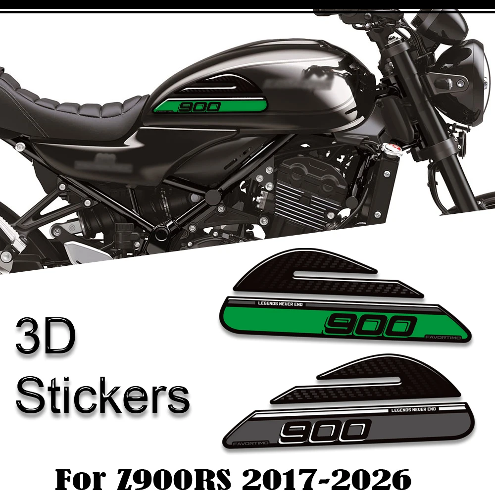 2017-2026 For Kawasaki Z900RS Z900 RS Z 900 Cafe SE ABS Tank Pad Cap Gas Fuel Oil Knee Protection Stickers Decals Accessories