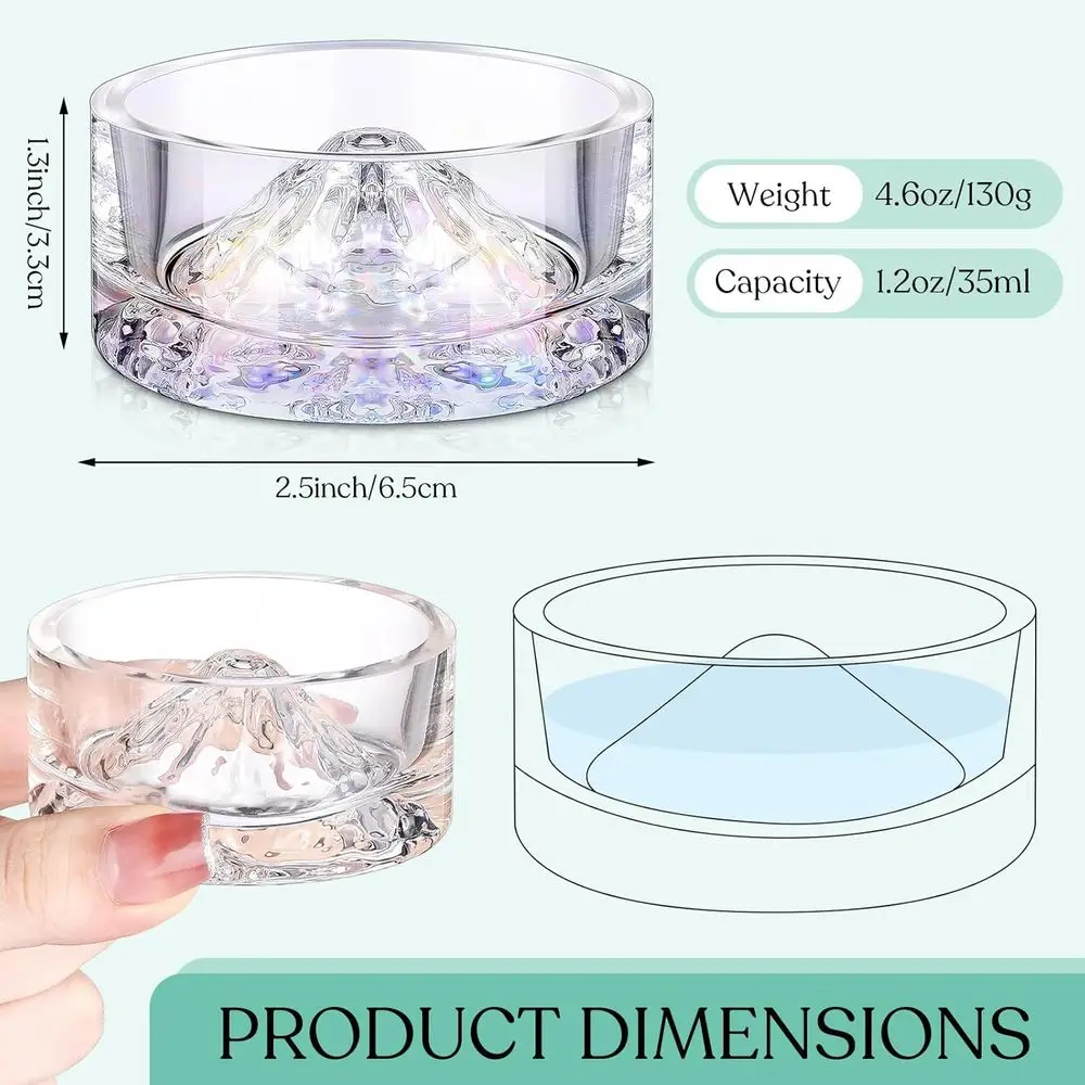 2 Pcs Hamster Water Bowls Glass Hamster Food Bowls 35ml Mountain Style Drinking Container Anti Turning for Guinea Pig Gerbils Mi